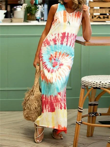 Casual Ombre Tie Dye Dress