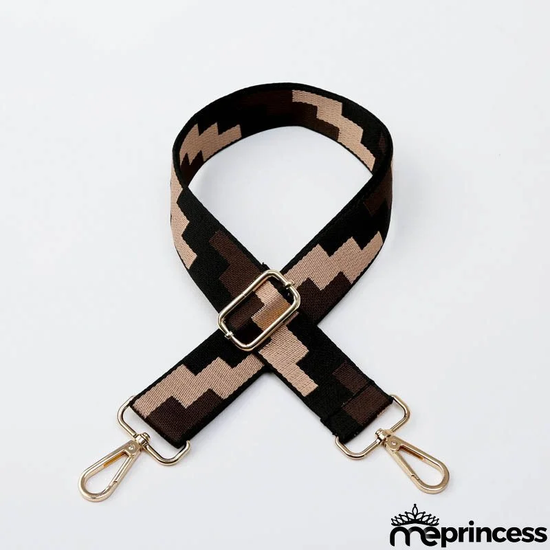 Women Fashion Color Block Adjustable Decompression Replacement Long Strap Bag Accessories