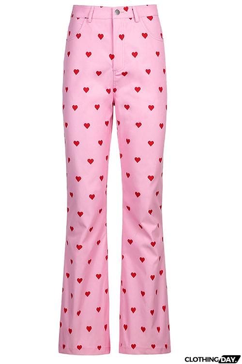 Red Heart Bell Pants
