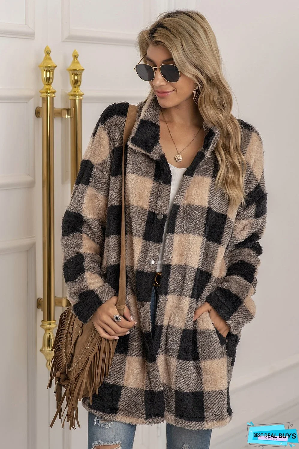 Plaid Flannel Shacket Jacket Women