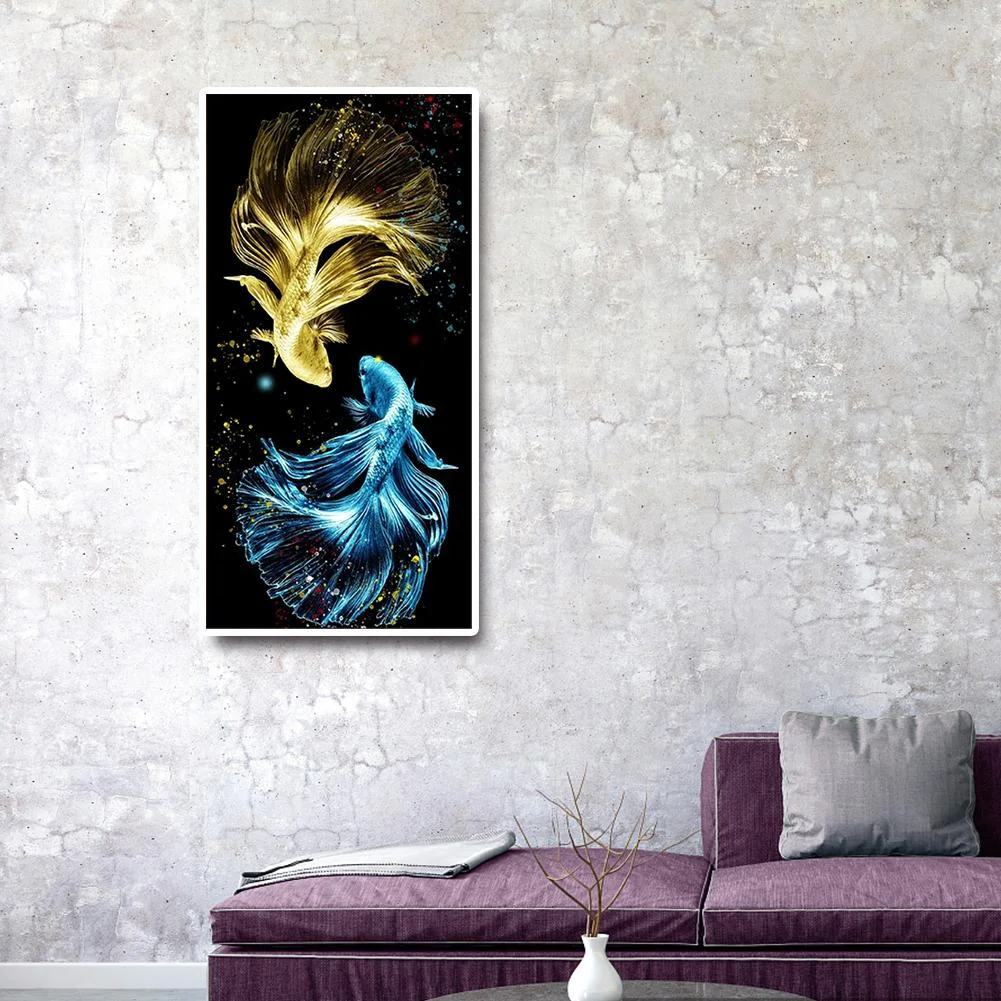 Diamond Painting - Full Round Drill - Peacock Fish(45*85cm)