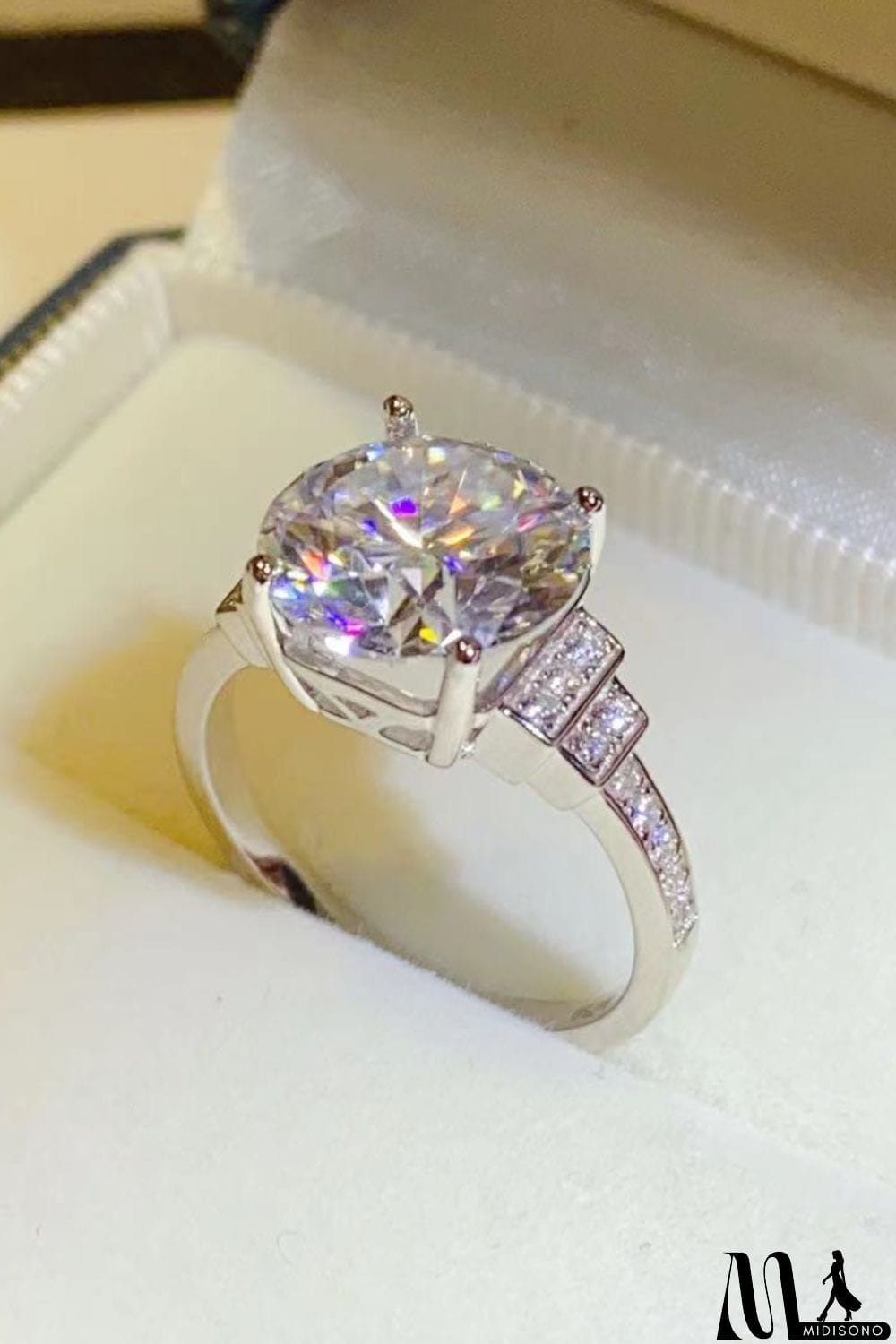 MidiSono - 5 Carat Moissanite 925 Sterling Silver Ring