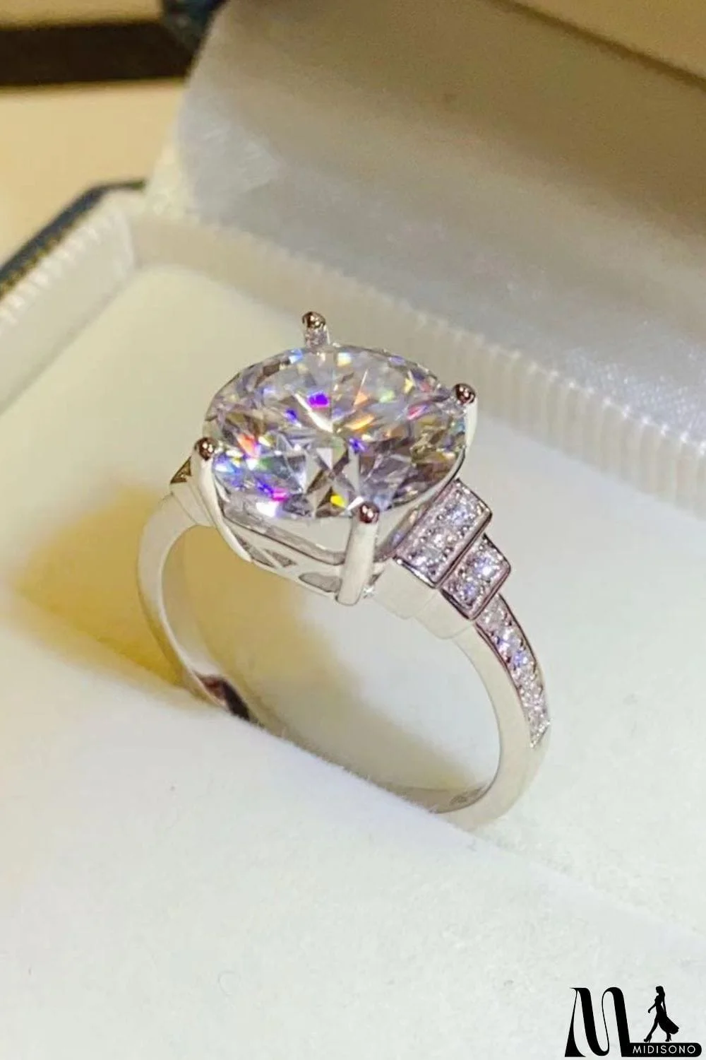 MidiSono - 5 Carat Moissanite 925 Sterling Silver Ring