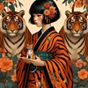 【Limited Stock Sale】Girl And Tiger-11CT Stamped Cross Stitch 50*50cm tapestrymarket