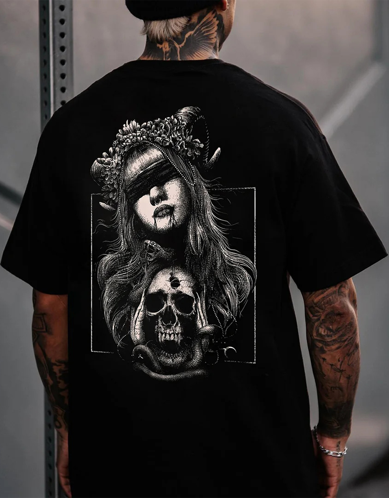 Forbidden Girl And Skeleton Tshirt Techwear Shop