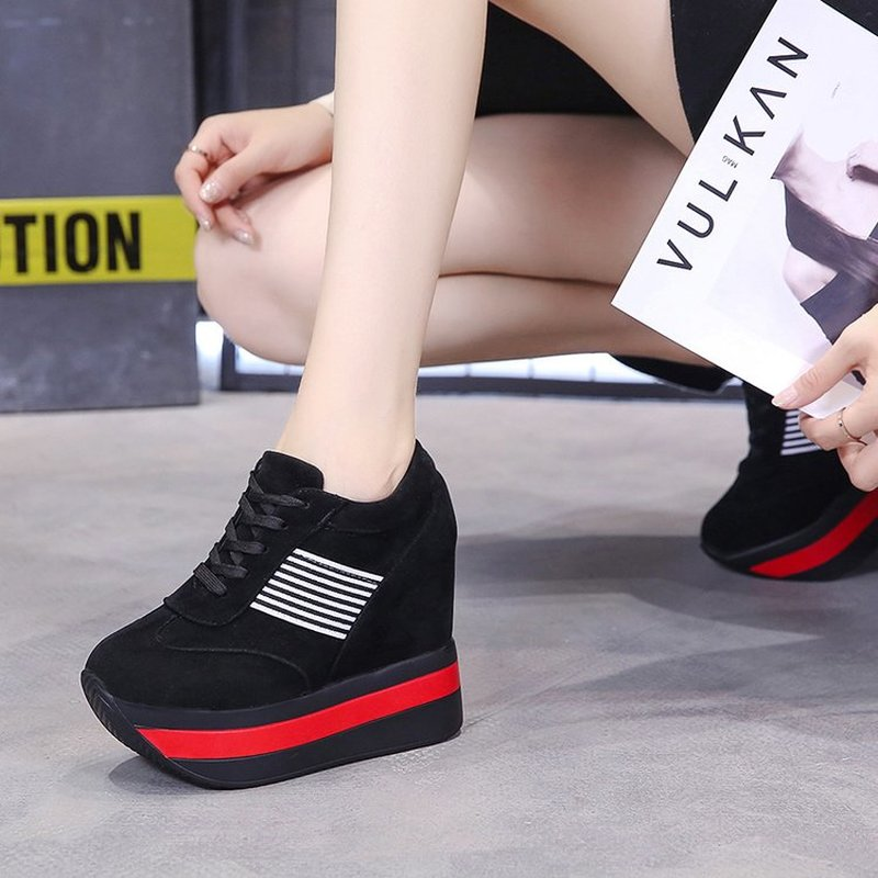 Qengg Fashion Women Shoes 2021 Breathable Comfort Shopping Ladies Walking Shoes Summer Platform Shoes Women Heightening Shoes