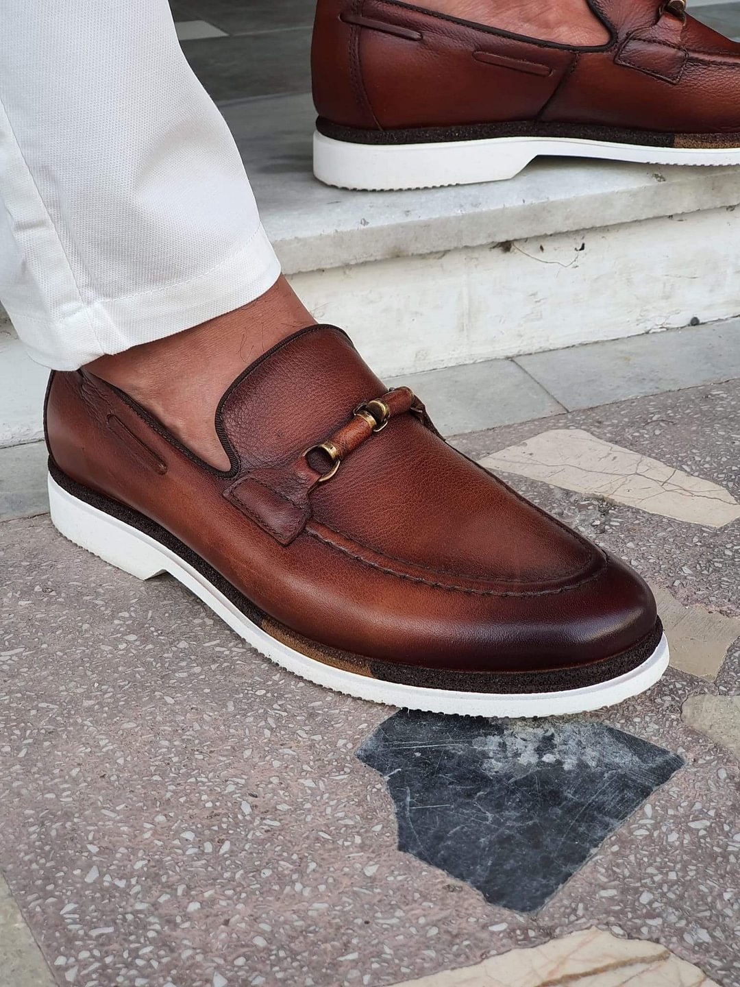 Tan Buckled Loafer
