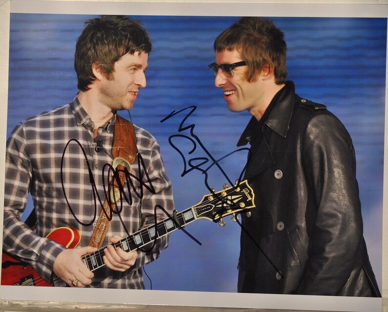 LIAM & NOEL GALLAGHER Oasis Hand-Signed, Autograph 8x10 Photo Poster painting wCoA