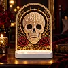 DIY Diamond Art LED Night Light &ndash; Light-Up Table Decor, Double-Sided Printed DIY Crystal Pearl Painting Decoration for Holiday & Gifts(Skull)