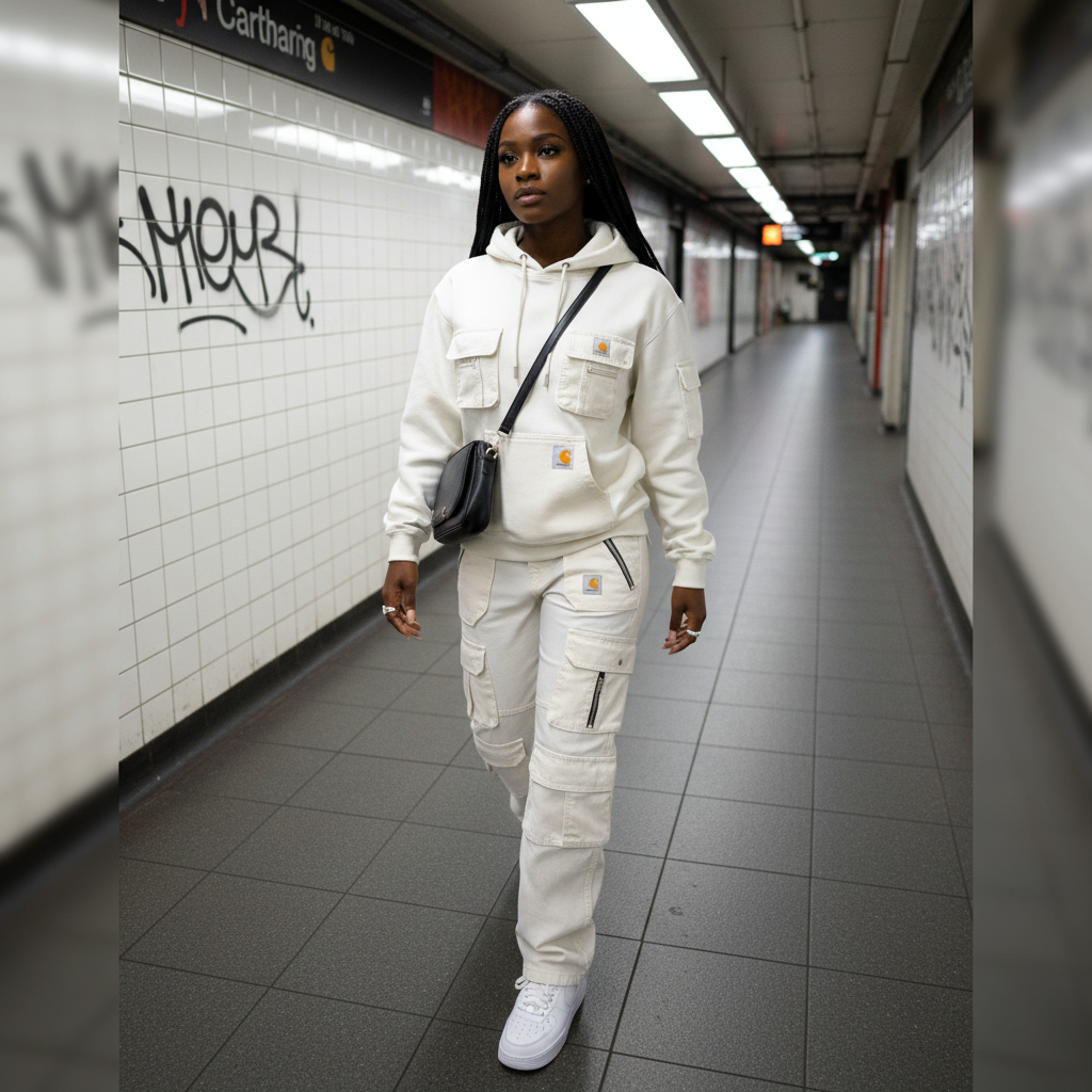 Street Style Multi-functional Multi-pocket Retro Washed Hooded Sweatshirt