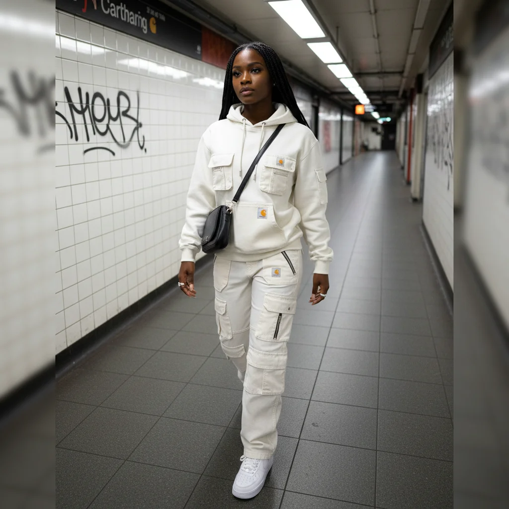 Street Style Multi-functional Multi-pocket Retro Washed Hooded Sweatshirt