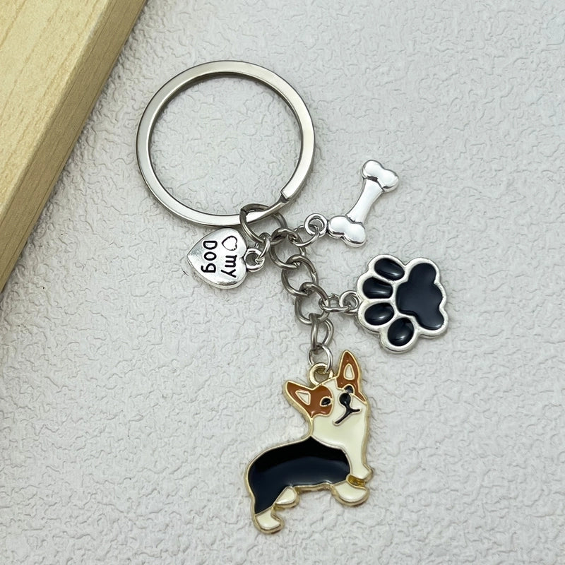 Casual Cute Minimalist Dog Alloy Enamel Keychain