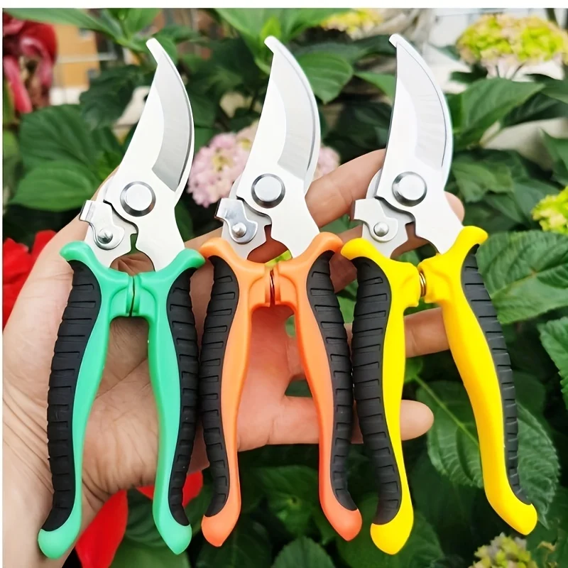 Tegooe Stainless Steel Professional Gardening Pruning Shears for Branches and Flowers - Household Pruning Tools
