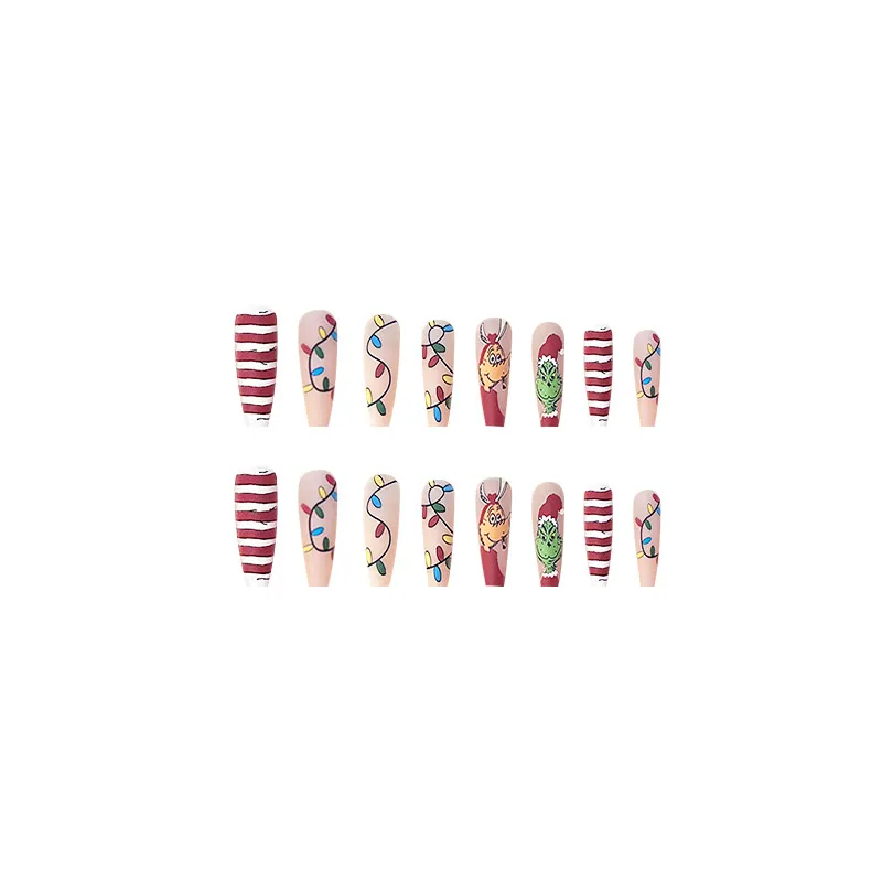 Churchf Churchf Red And Green Lights Christmas French Wear Armour Pure Ice Texture Line Beauty Armour 24 Pieces Box