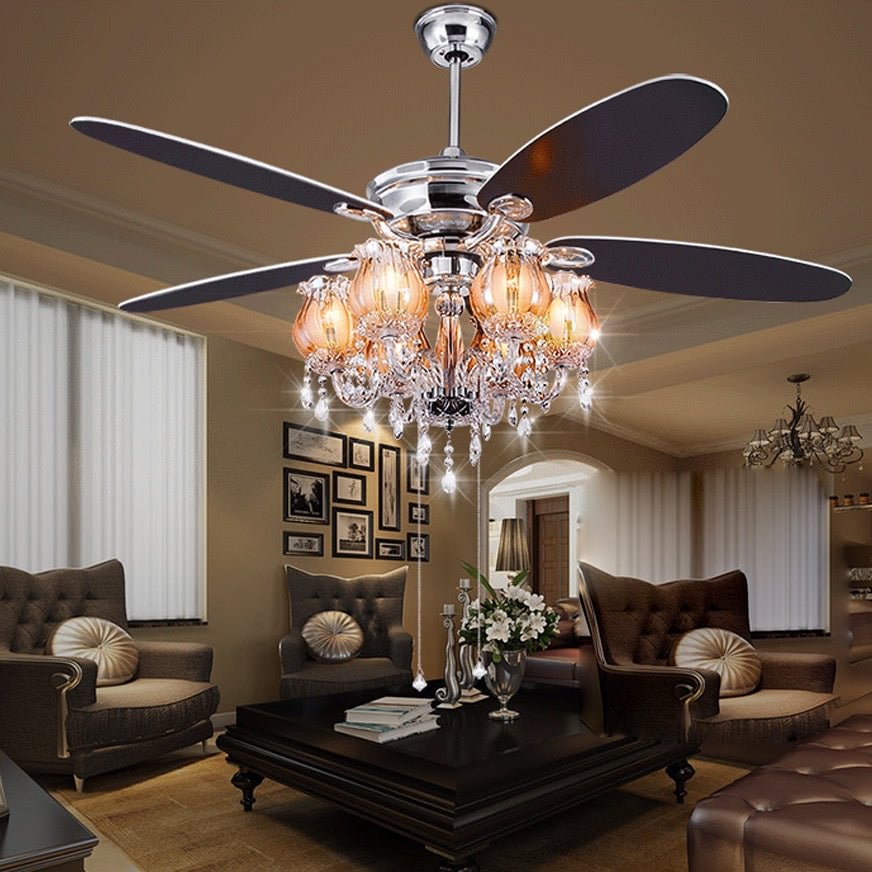 LED Nordic Iron Crystal Pendant Fan.LED Lamp.LED Light.Pendant Lights.LED Pendant Light.Pendant Lamp For Foyer Bedroom