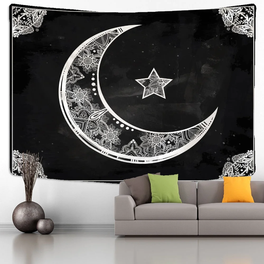 Cat Mysterious Tapestry Wall Hanging Bohemian Hippie TAPIZ Witchcraft Bedspread Divination Home Decor