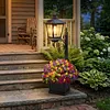 Outdoor Flower Pot Floor Lamp with Planter for Pathway Driveway Yard & Front Yard Decor Wall-Mount Solar Decorative Light Warm White Light Vintage Solared Porch Lights No Flowers Included