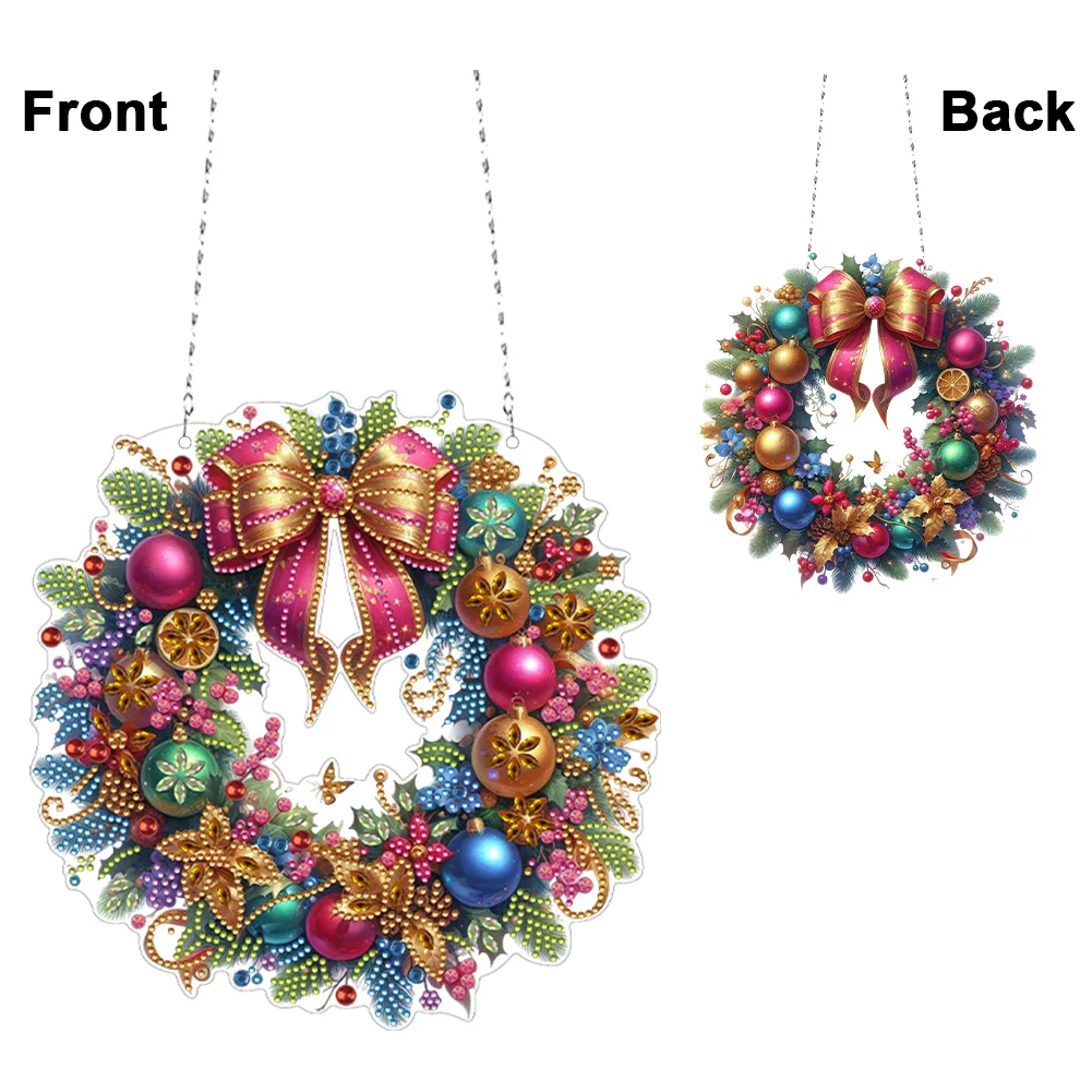 DIY Christmas Acrylic Special Shaped Diamond Art Painting Garland Spot Drill Garland