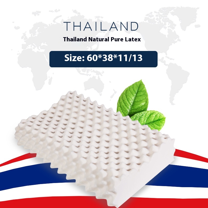 Arkget Shoes | Thai Natural Pure Latex Pillow – Ergonomic Wave Design for Neck Support, Dust Mite Proof Whit