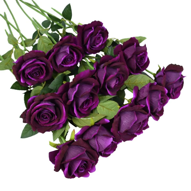 5/10Pcs Artificial Flowers Bouquet Red Silk Fake Rose Flower for Wedding Home Table Decoration Christmas Valentine's Day Gift