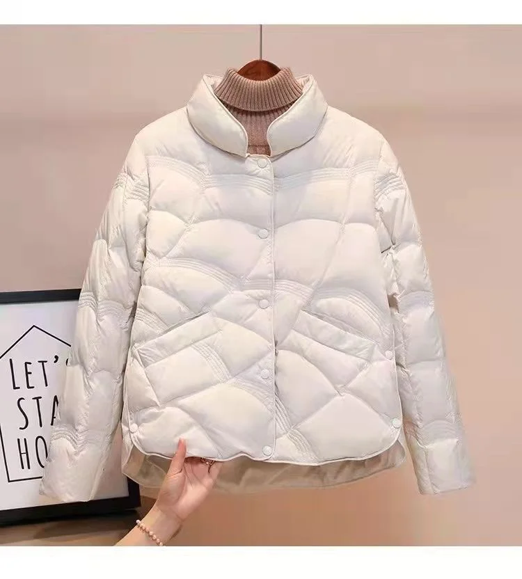 Woherb Light And Light Down Jacket Female Short Autumn New White Duck Down Small Fashion Style Winter Coat Tide-Outfit Ideas