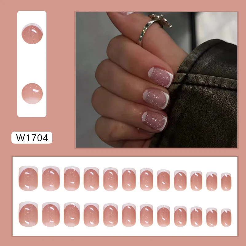 Churchf Churchf Nails Solid Color Wear Armour Nail False Nails French Removable Beauty Nail Piece Simple Nail Patch 24 Pieces