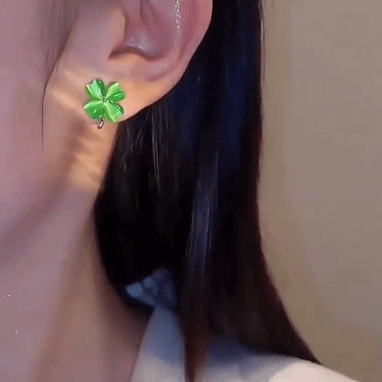 LAST DAY 70% OFF - Heart-shaped Opal Lucky Four-leaf Clover Earrings(Buy 2 Free Shipping)