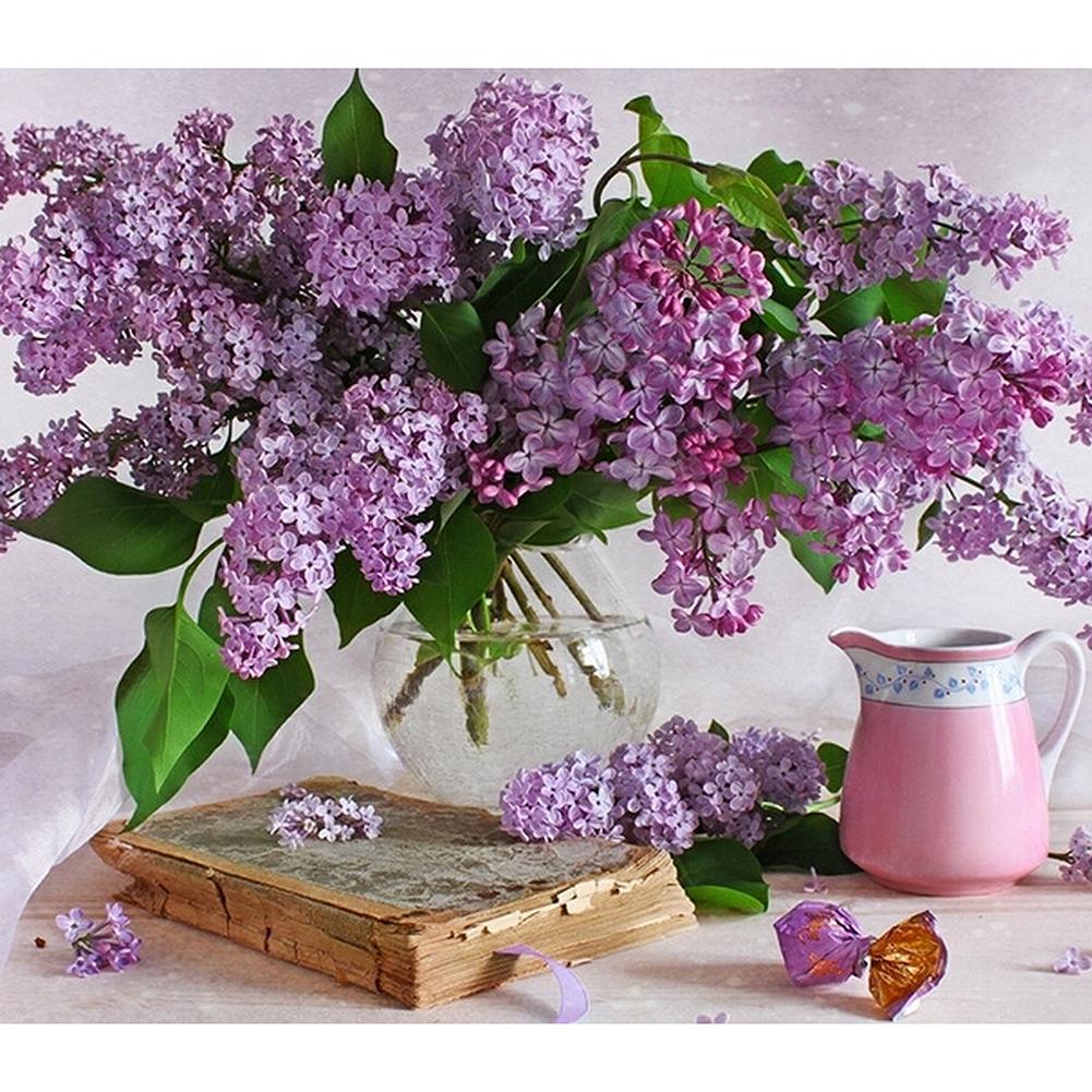 

30*25CM - Purple Flowers - Special Shaped Diamond Painting, 501 Original