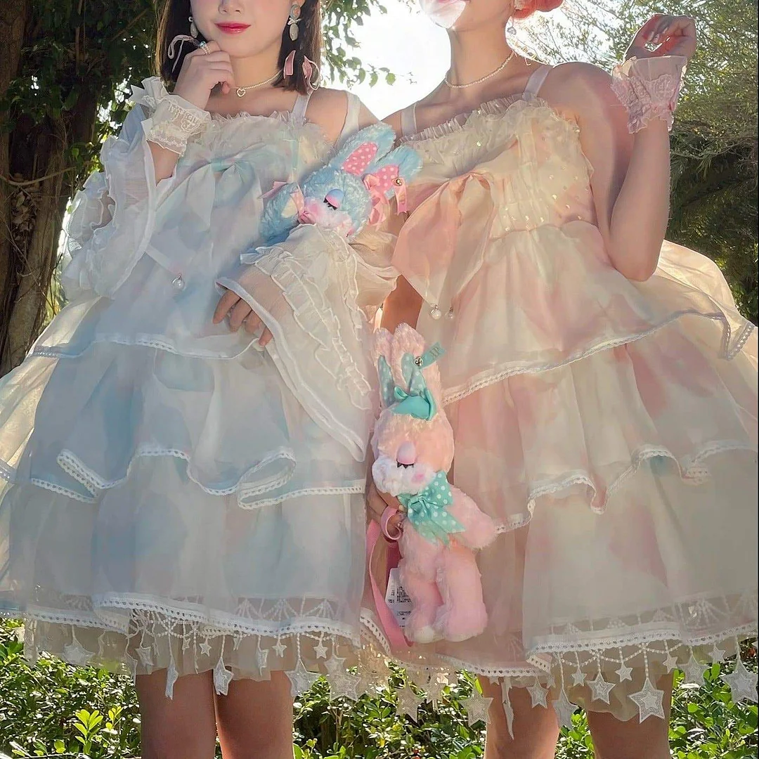 Cute Pink/Blue Sweet Lolita Slip Dress SP16812