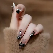 Buyerint 24pcs Wearable Pink Press on Nails – Butterfly Lovely Girl False Nails Tips with Jelly Gel Design  