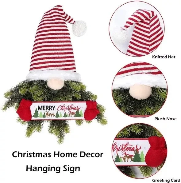 Merry Christmas - Lovely Plush Gnome With Artificial Pine Needle