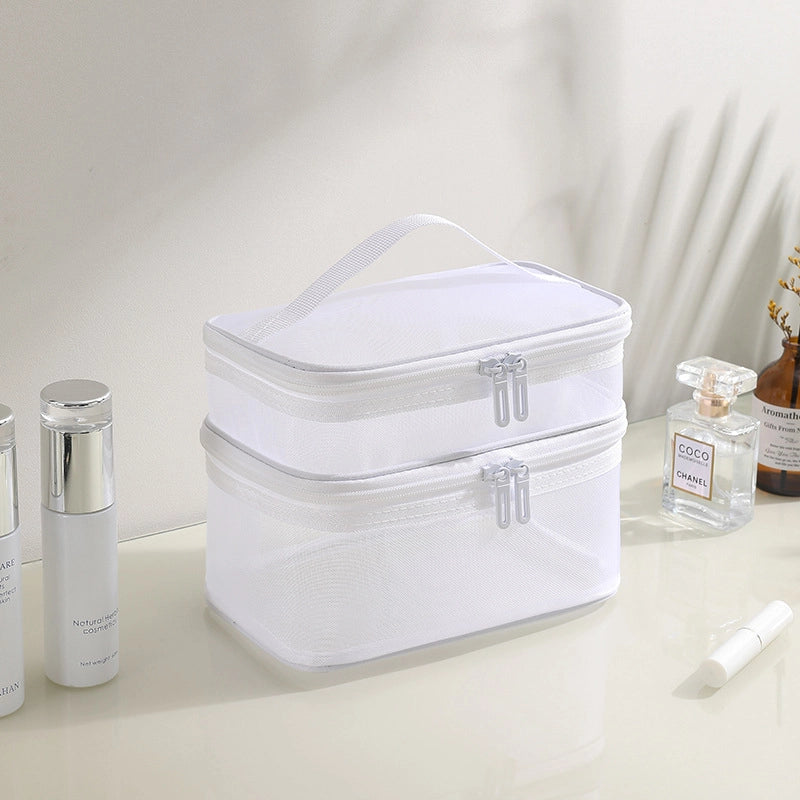 Casual Solid Color Polyester Composite Needle Punched Cotton Storage Bag Makeup Bags