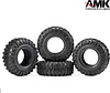 AMK 4pcs RC Tires 2.2inch RC Rubber Tyre Set Wheel Tires for 1/10 RC Crawler TRX4 Axial SCX10 III AXI03007 D90 TF2 MST Tamiya Redcat Gen 8 Gen 7 Tires