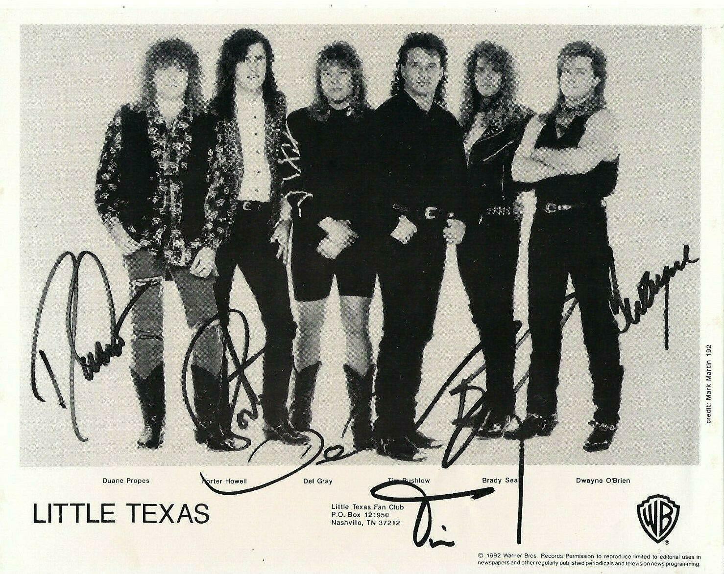 8x10 Promotional Photo Poster painting Picture HAND Autographed Signed: Little Texas Band