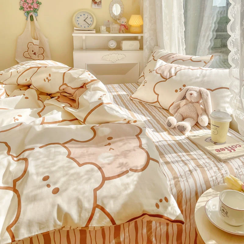 Cream Bear Bedding Set