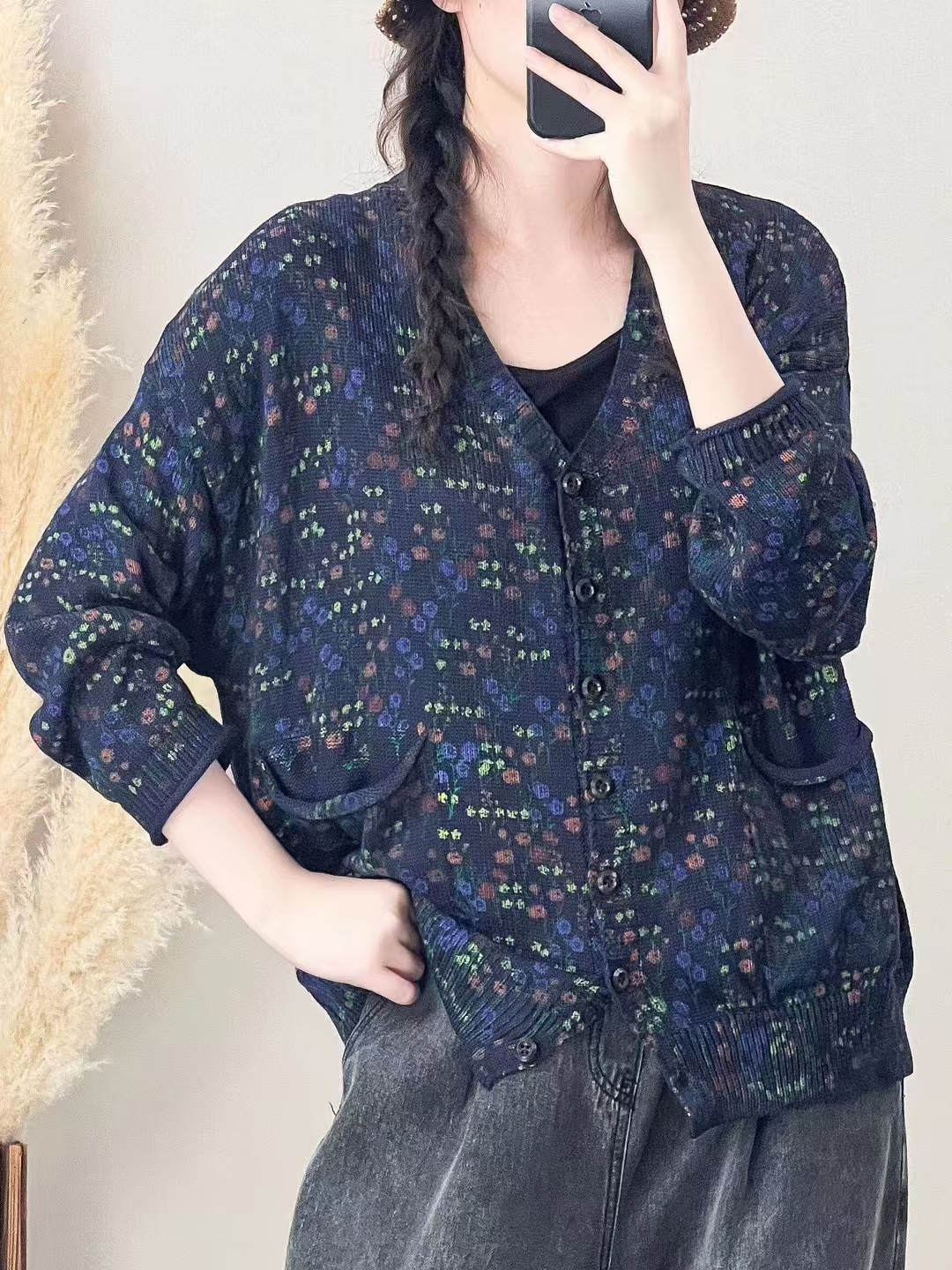 Chicfifth Sweater Women Winter Long Sleeve High Quality Autumn Vintage Top Knitted Cardigan