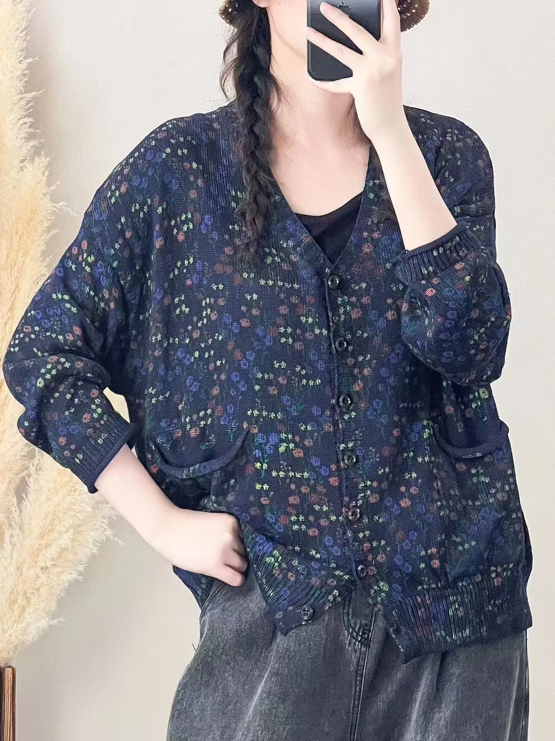 Chicfifth Sweater Women Winter Long Sleeve High Quality Autumn Vintage Top Knitted Cardigan