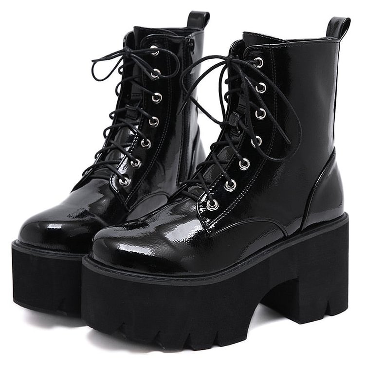 Leather High Heels Boots