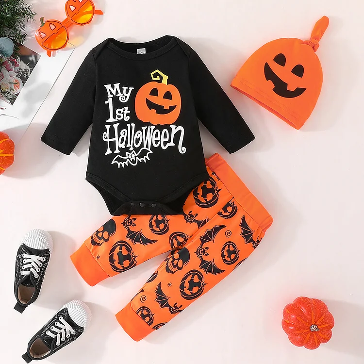 MY 1ST HALLOWEEN Baby 3 Pieces Set with Hat