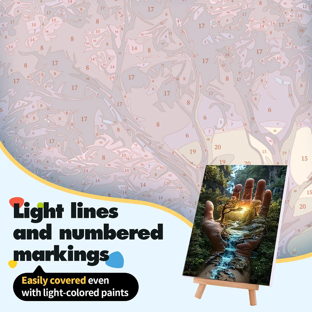 Hand Scenery DIY Paint By Numbers Kit on Canvas 40x50cm Without Frame Paint by Numbers Kits Drawing Paintwork for Beginners Adults Gift Home Wall Decor