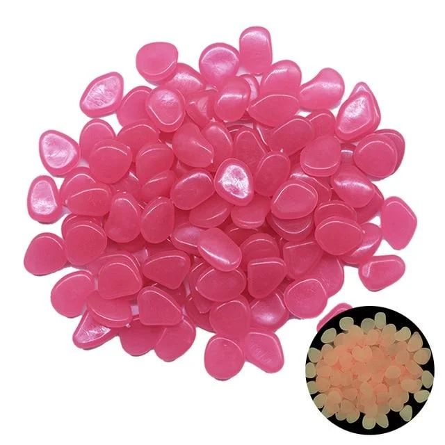 100pcs Glow in the Dark Pebbles Landscaping Glow Stones for Garden Pond Aquarium