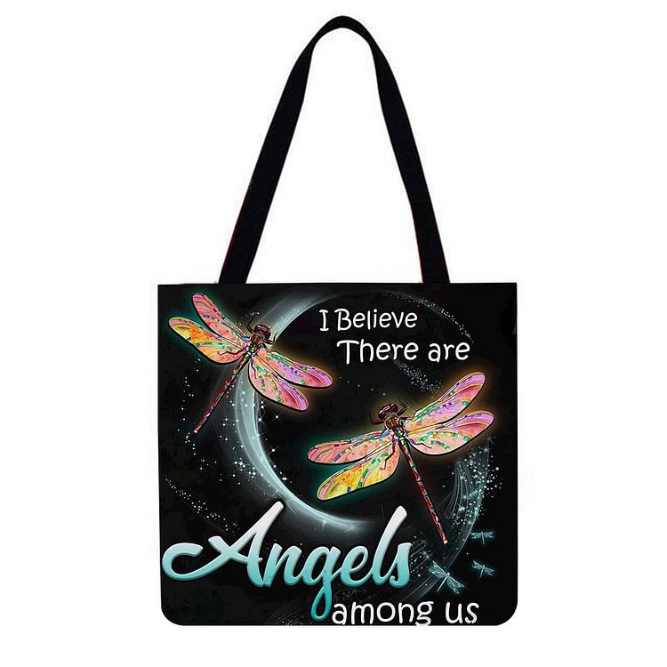 Dragonfly Letters - Linen Tote Bag
