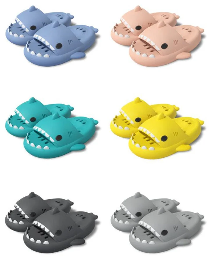 Man Women Cartoon Shark Slipper Bathroom Adult Couples Non Slip Thick Sole Hollow Out Slippers Indoor Home Funny Slides Sandals
