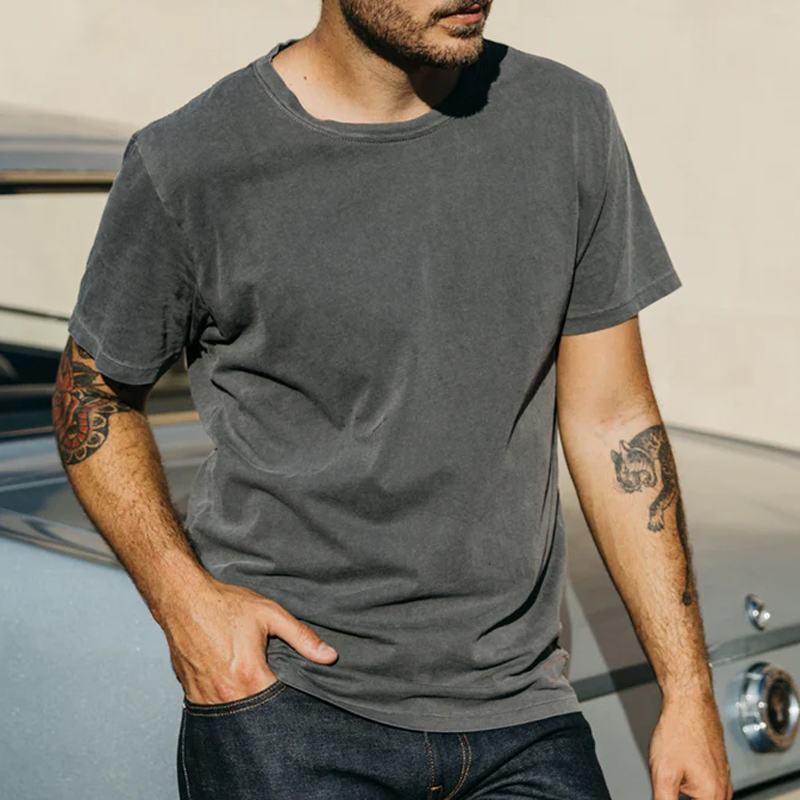 Men's Gray 7oz Organic Cotton Short Sleeve T-Shirt