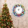 2D Flat DIY Christmas Snowman Acrylic Diamond Painting Clock Pendant Home Decor
