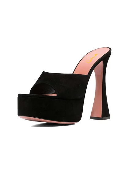 Multicolor Open Square Toe Block Heel Buckle Strap Mules for