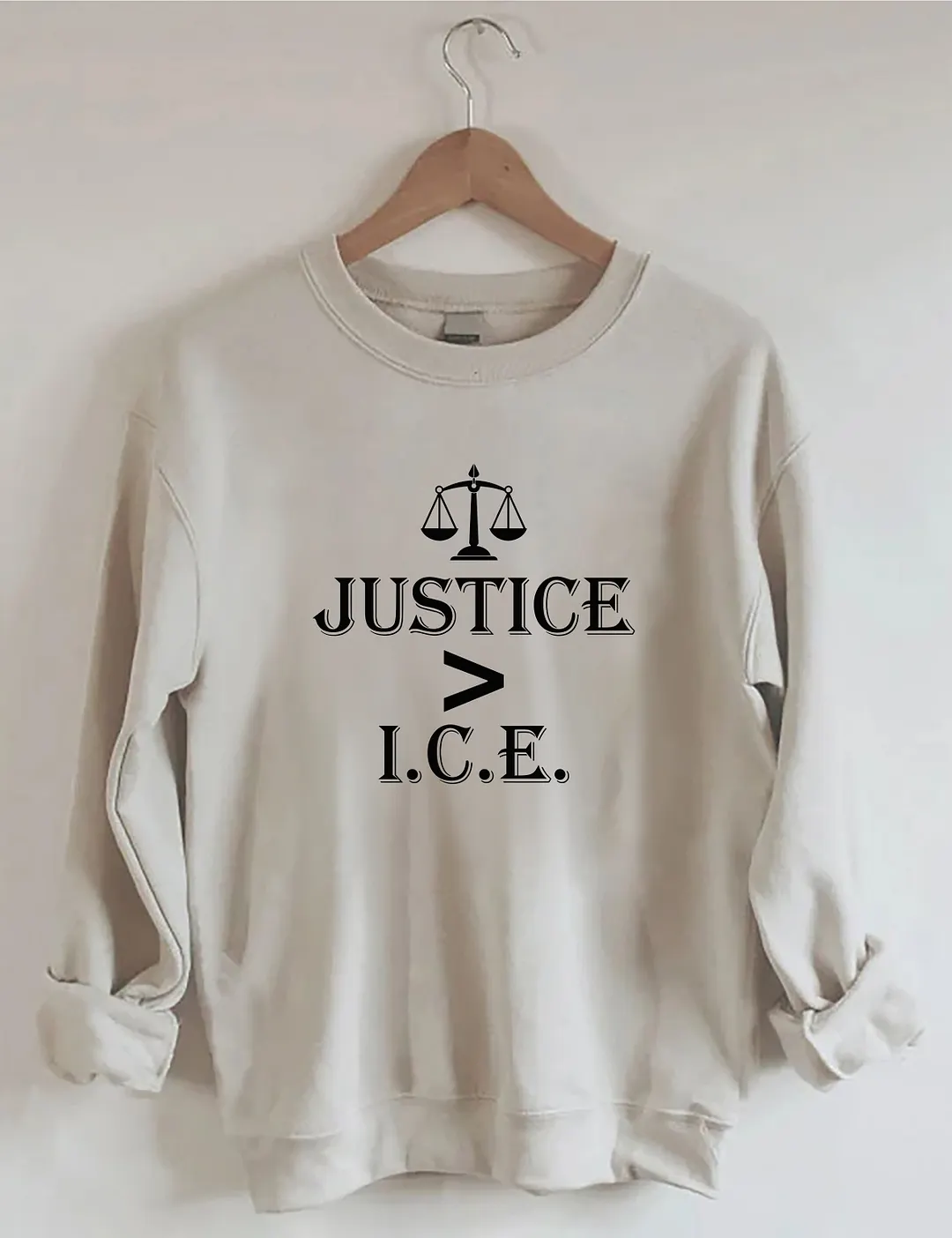 Justice Greater Than ICE Sweatshirt