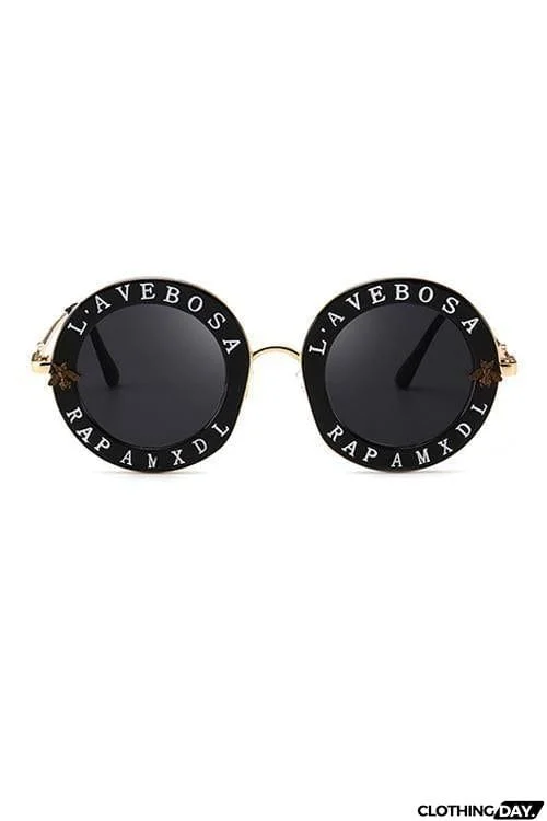 Letter Round Sunglasses
