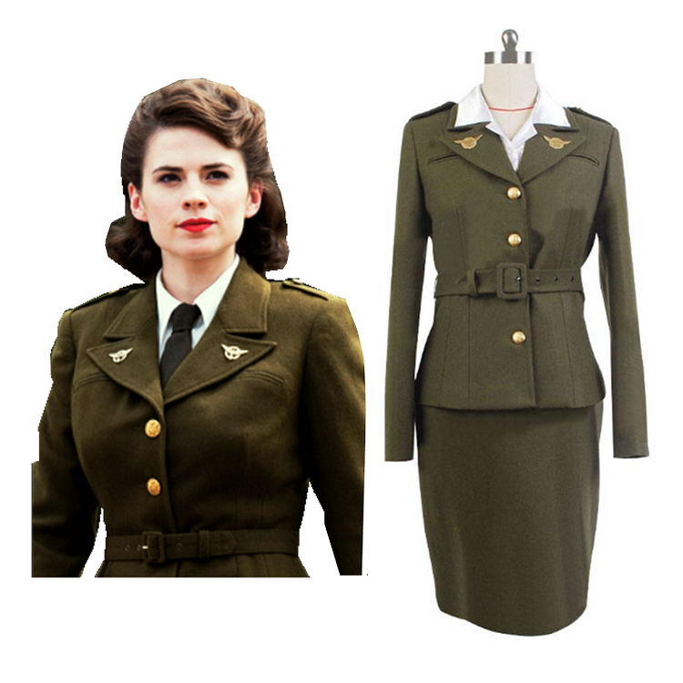 Captain America: The First Avenger Agent Peggy Carter Suit Cosplay Costume Halloween Carnival Suit
