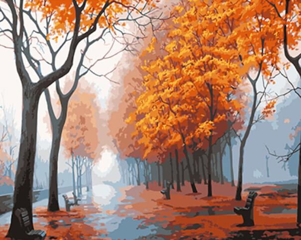 

Wind Autumn Park – Paint By Numbers - 40*50CM, 501 Original